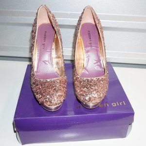 Rose Gold Sequins Madden Girl Size 11 heels